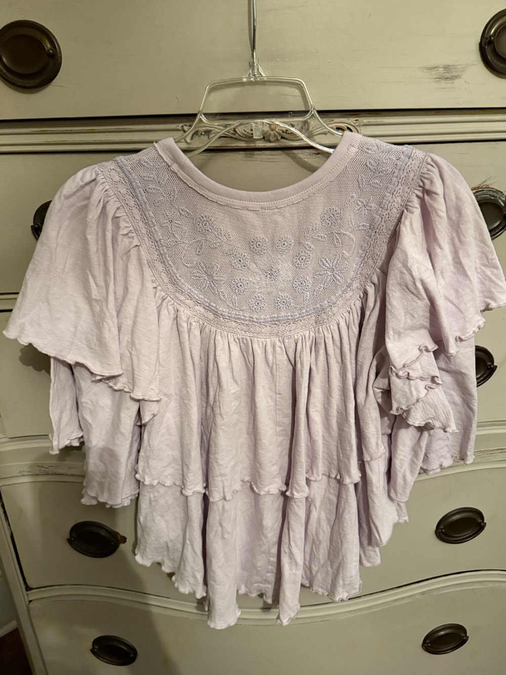 Free People Rose Ruffle Party Tee S NWT - Picture 12 of 13